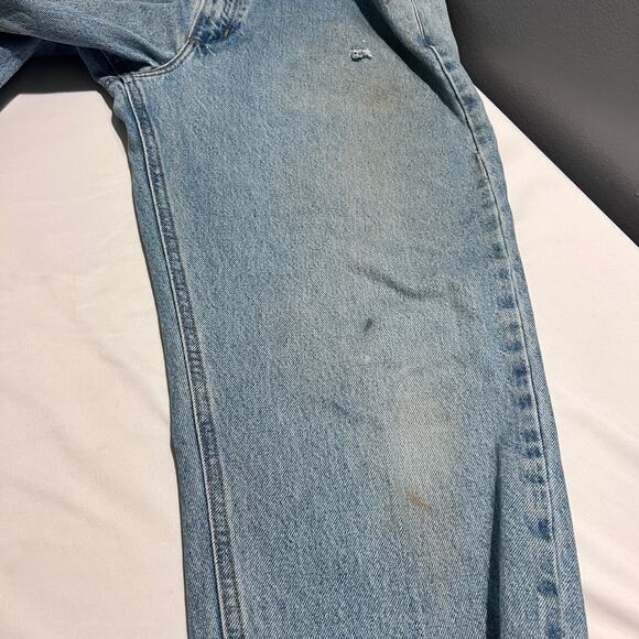 Carhartt B171 Relaxed Fit Jeans 36x34 Light Wash Distressed Workwear Denim - Picture 8 of 16